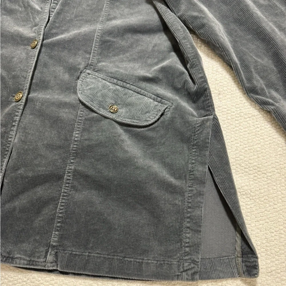 Anthropologie Pilcro Women M Washed Corduroy Blazer Boxy Oversized Slouchy Blue - Picture 10 of 13